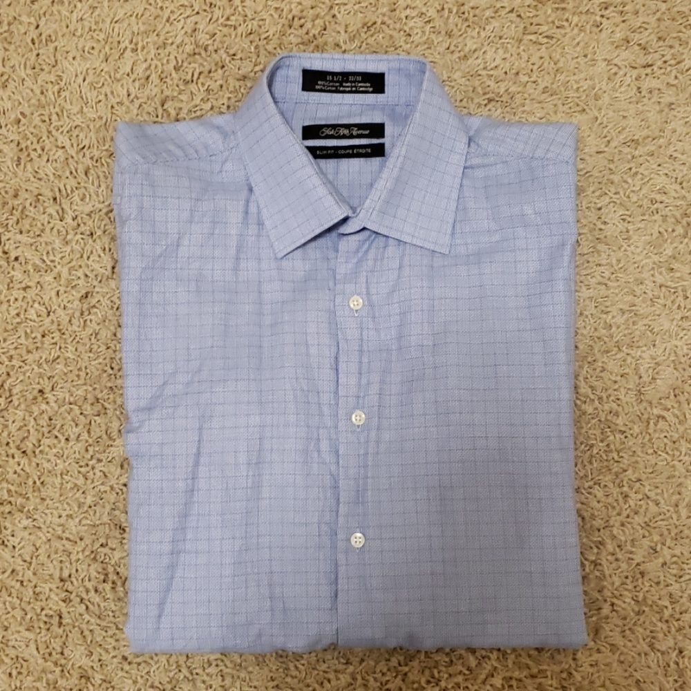 Saks Fifty Avenue Slim Fit Cotton Dress Shirt